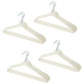 Kuber IndustriesVelvet Cloth Hanger Set of 20 With Chromed Plated Steel Hook (White)